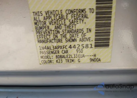 2015 Nissan Altima 2.5 S из США, поврежденный, VIN 1N4AL3APXFC442581